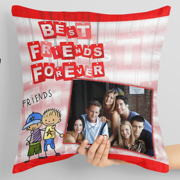 Best Friends Foraver PC-16 Personalized Photo Print Pillow – 16x16 inch Custom Cushion