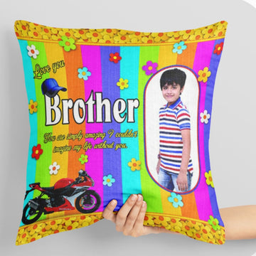 Brother PC-52 Personalized Photo Print Pillow – 16x16 inch Custom Cushion