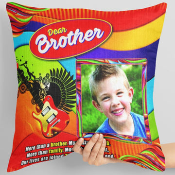 PC-51 Dear Brother Red Pillow – Personalized with Your Photo (16x16 inch)