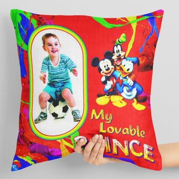 PC-54 Personalized Photo Print Pillow – 16x16 inch Custom Cushion