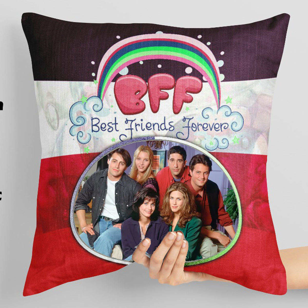 Best Friends Foraver PC-15 Personalized Photo Print Pillow – 16x16 inch Custom Cushion