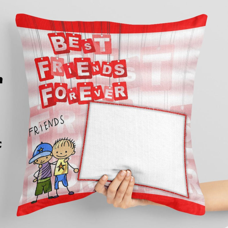 Best Friends Foraver PC-16 Personalized Photo Print Pillow – 16x16 inch Custom Cushion