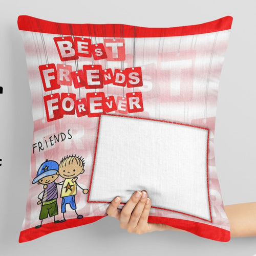 Best Friends Foraver PC-16 Personalized Photo Print Pillow – 16x16 inch Custom Cushion