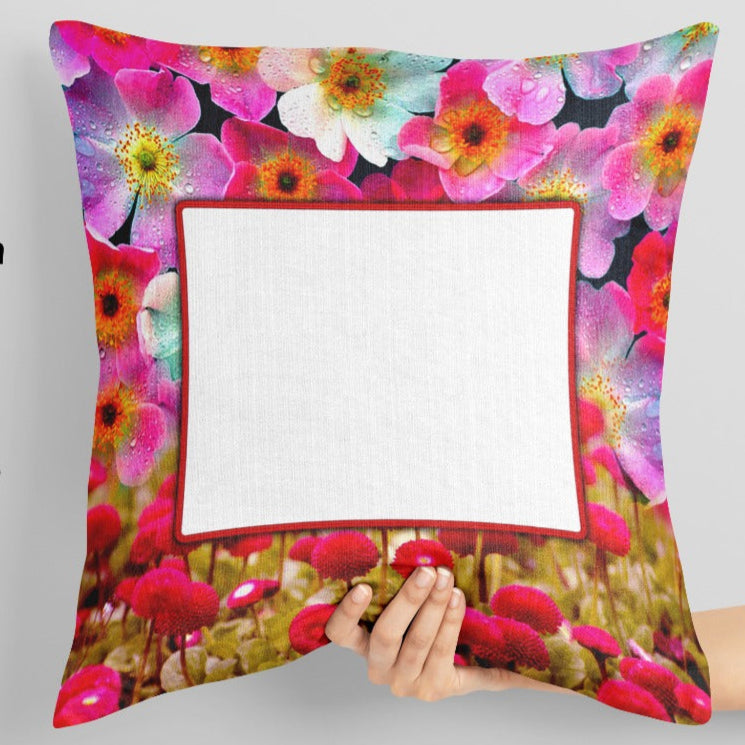PC-36 Personalized Photo Print Pillow – 16x16 inch Custom Cushion