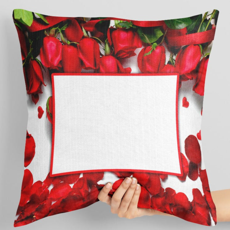 PC-35 Personalized Photo Print Pillow – 16x16 inch Custom Cushion