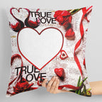 True Love PC-02 Personalized Photo Print Pillow – 16x16 inch Custom Cushion